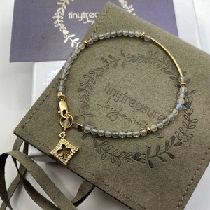 Cambia Bracciale / Pietra Labradorite / Gioielli di pietra / Bracciale d&#39;oro