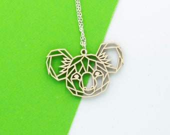 Koala Geometric Wooden Necklace