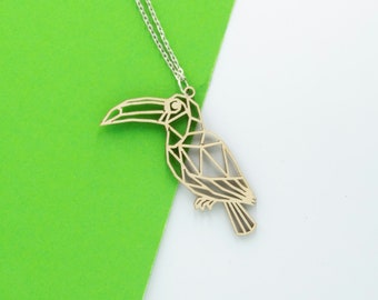 Toucan Geometric Wooden Necklace
