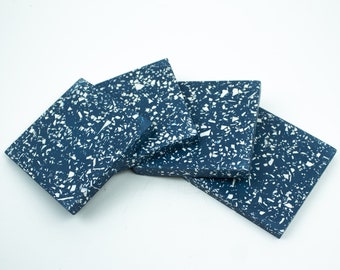 Navy and White Terrazzo Coasters