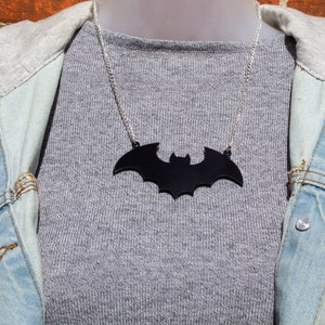 Bat Black Acrylic Necklace