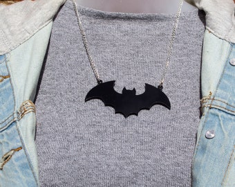 Bat Black Acrylic Necklace