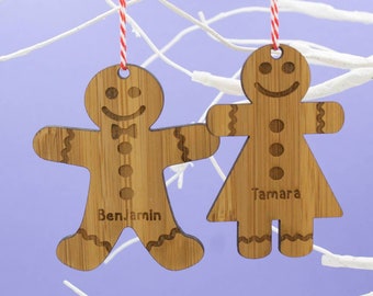 Couple Gingerbread Christmas tree ornament decoration