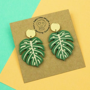 Monstera Cheese Plant Earrings