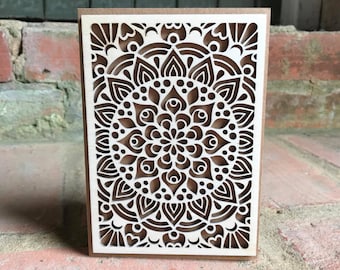 Wooden Mandala Greetings card