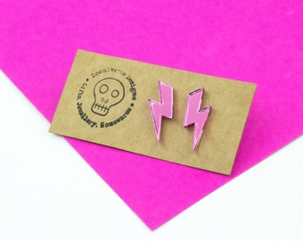 Blitz Blitz Rosa Acryl Ohrstecker