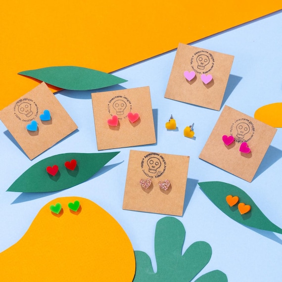 Heart Stud Acrylic Earrings