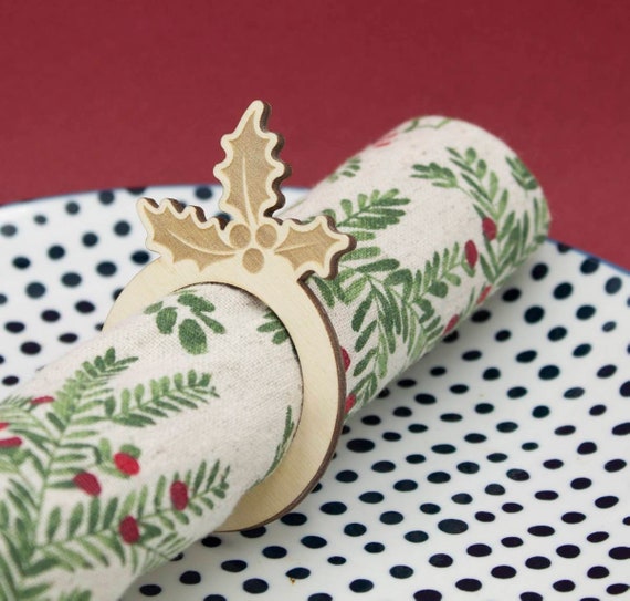 Christmas, Festive, Holly Bush Napkin Ring