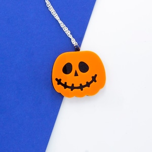 Pumpkin Jack o&#39; lantern Acrylic Abstract Necklace