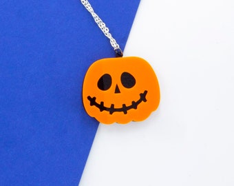Pumpkin Jack o' lantern Collar abstracto acrílico