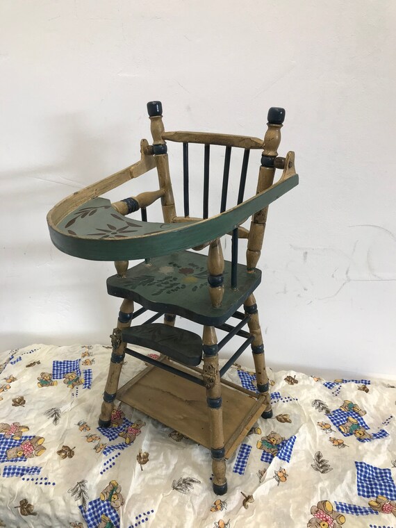 Beautiful Handmade Gerstenberg Arts and Crafts Antique Doll High Chair Made of Wood Over 50 Years Old Etsy