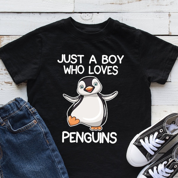 Just A Boy Who Loves Penguins Kids Shirt, Penguin Youth Shirt, Penguin Lover Gift, Longsleeve, Infant, Hoodie