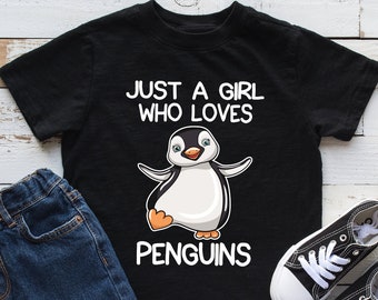 Kids T-Shirt Tops Cute Penguin Unisex Youths Short Sleeve T-Shirt