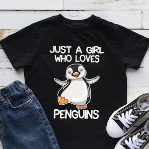 Just A Girl Who Loves Penguins Kids Shirt, Penguin Youth Shirt, Penguin Lover Gift, Longsleeve, Infant, Hoodie
