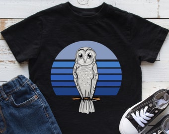 Owl Blue Retro Kids Shirt, Owl Youth Shirt, Owl Lover Gift, Infant, Hoodie