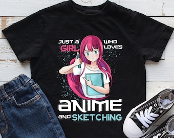 Just A Girl Who Loves Anime and Sketching Kids Shirt, Sketching Youth Shirt, Anime Lover Gift, Infant, Hoodie