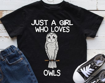 Just A Girl Who Loves Owls Kids Shirt, Owl Youth Shirt, Owl Lover Gift, Infant, Hoodie