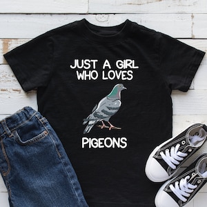 Just A Girl Who Loves Pigeons Kids Shirt, Pigeon Youth Shirt, Pigeon Lover Gift, Infant, Hoodie