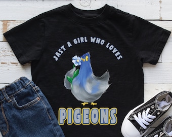 Just A Girl Who Loves Pigeons Kids Shirt, Pigeon Youth Shirt, Pigeon Lover Gift, Infant, Hoodie