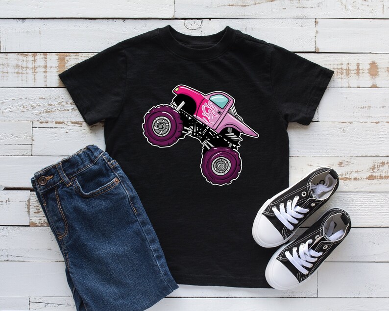 Monster Truck Girl Kids Shirt, Monster Truck Gift, Monster Truck Shirt for Girls, Longsleeve, Youth, Infant, Hoodie image 1
