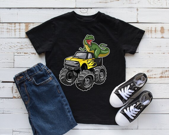 Monster Truck Dino Kids Shirt, Monster Truck Gift, Dino Lover Shirt, Longsleeve, Youth, Infant, Hoodie