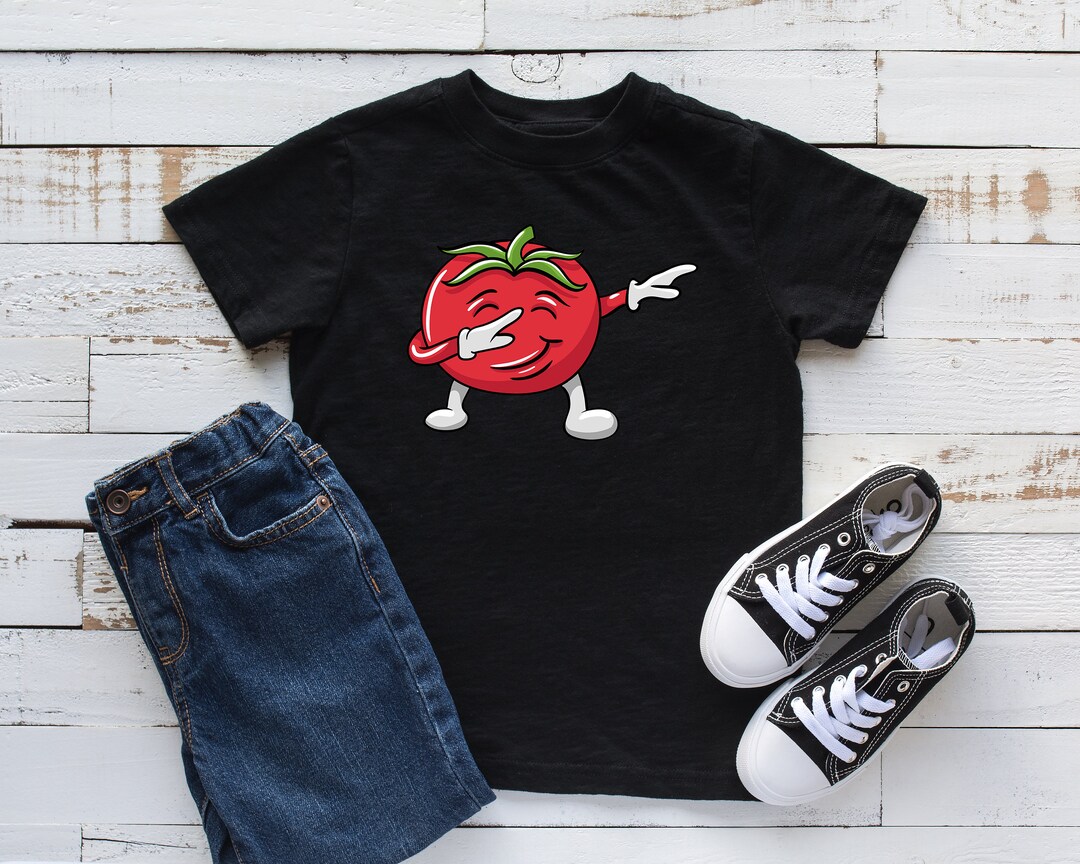 Dabbing Tomato Kids Shirt Funny Illustration Youth Shirt Etsy