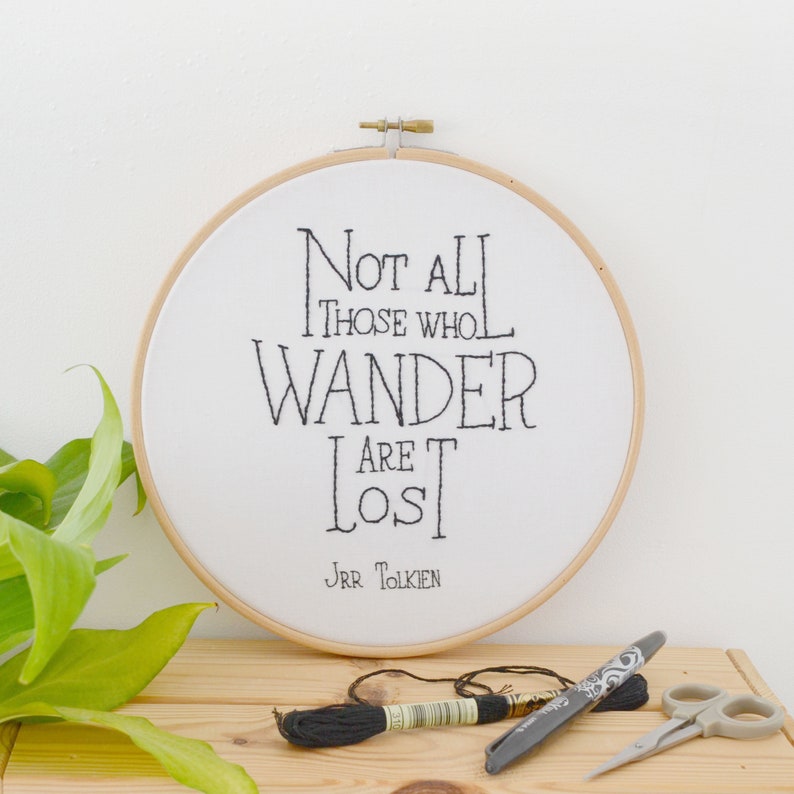 DIGITAL Not all those who wander are lost PDF Embroidery Pattern for beginners, LOTR and lord of the rings fantasy design image 3