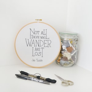 DIGITAL Not all those who wander are lost PDF Embroidery Pattern for beginners, LOTR and lord of the rings fantasy design image 6