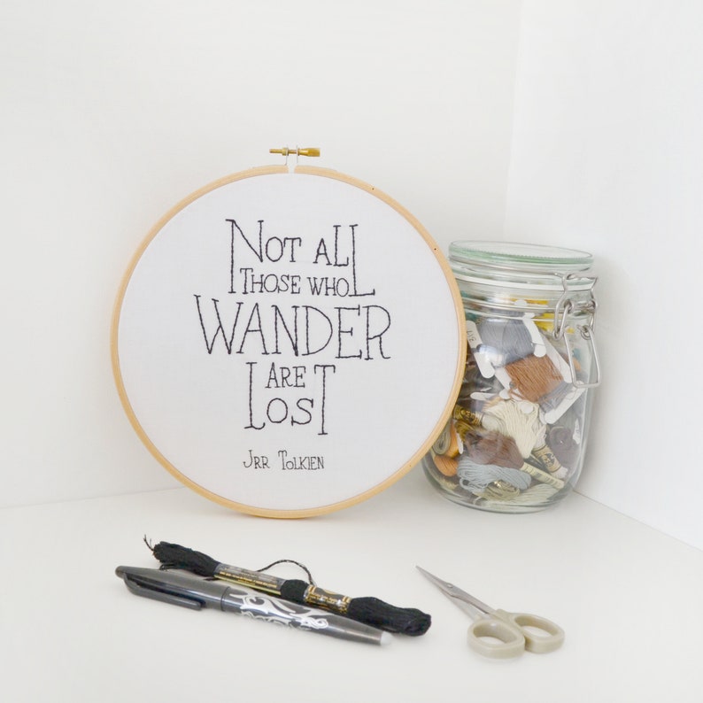 DIGITAL Not all those who wander are lost PDF Embroidery Pattern for beginners, LOTR and lord of the rings fantasy design image 6