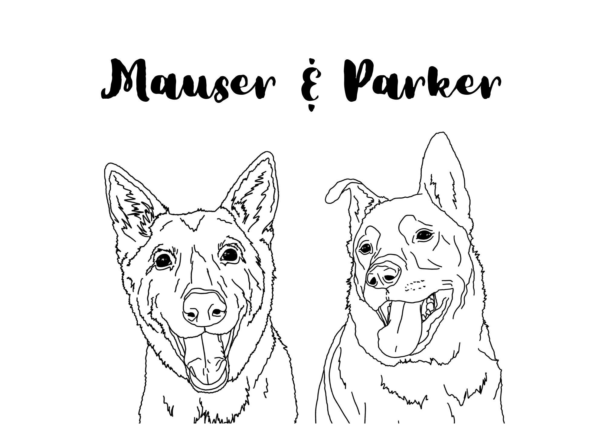 DIGITAL Custom Pet Portrait Illustration for Dog and Cat Etsy