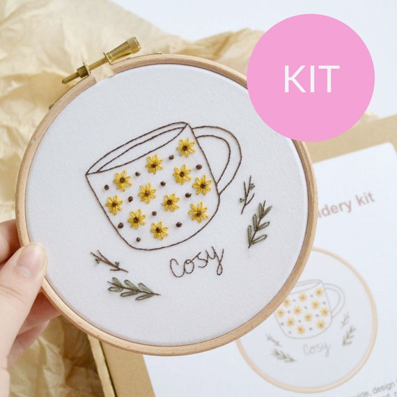 Coffee Beginner Embroidery Kit-embroidery Starter Kit-embroidery