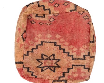 Fabullous Floor Cuhsion - Area Cushion Boujaad - moroccan Pouf Wool Cushion - Handmade vintage Pouf - Beniourain Rug - old Rug