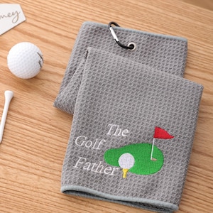 Custom Golf Towel, Coach Gift, Personalized Golf Towel, Embroidered Golf Towel, Grandfather Golf Towel, Gift for Golfer Women 24101103