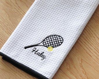 Custom Tennis Towel, Personalised Gift, Father's Day Gift, Tennis Towel with Clip, Tennis Accessories, Monogrammed Tennis Towel 25031302