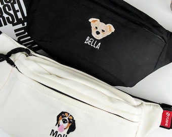 Umhängetasche, Haustier Porträt Gürteltasche, Hund Mutter Geschenk, Benutzerdefinierte Hunde Porträt, personalisierte Gürteltasche, Haustier bestickt, Katzen Mutter Geschenk 25071401