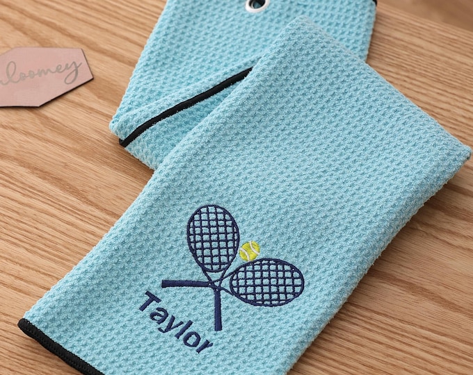 Tennis Towel, Personalised Tennis Gift, Thanksgiving Gift, Tennis Towel Name, Christmas gift, Embroidered Towel, Tennis Team Gift 24111201