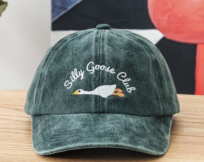 Custom Dad Cap, Embroidered Goose Cap, Vintage Humorous Hat, Personalized Adjustable Women Hats, Outdoor Camping Hat 24073002