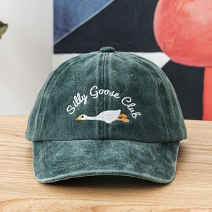 Custom Dad Cap, Embroidered Goose Cap, Vintage Humorous Hat, Personalized Adjustable Women Hats, Outdoor Camping Hat 24073002