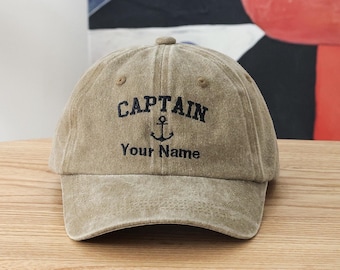 Bestickte Kapitänsmütze, Damen Ankermütze, Kapitän Anchor, Segelbootmütze, personalisierte Geschenke, Benutzerdefinierte Name Hüte 24080901
