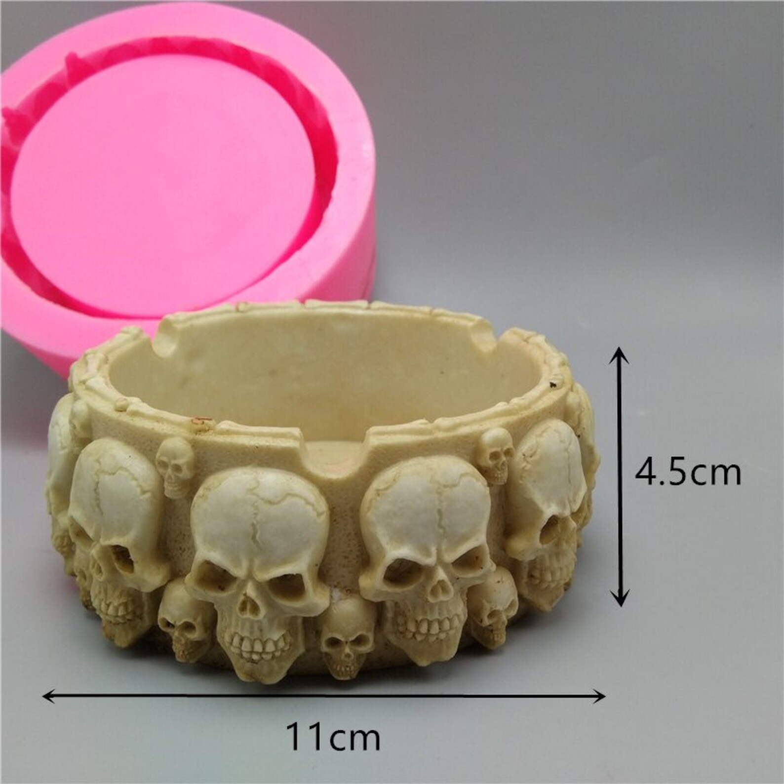 Cráneo cenicero cemento molde silicona moho yeso chocolate | Etsy