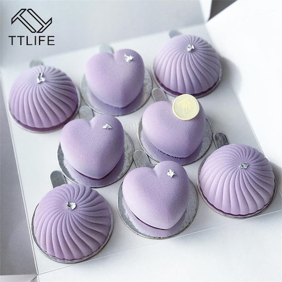 New Mousse Cake Mould 8 Holes Heart Silicone Molds for Cakes Mousse French  Dessert Mold Pastry Baking Tools 