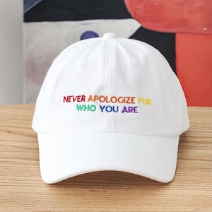 Baseball Hat, LGBTQ Hat, Embroidered Women Hats, Lesbian Gift, Rainbow Pride Flag, LGBT Support Hat, Pride Day, Pride Month 25041401