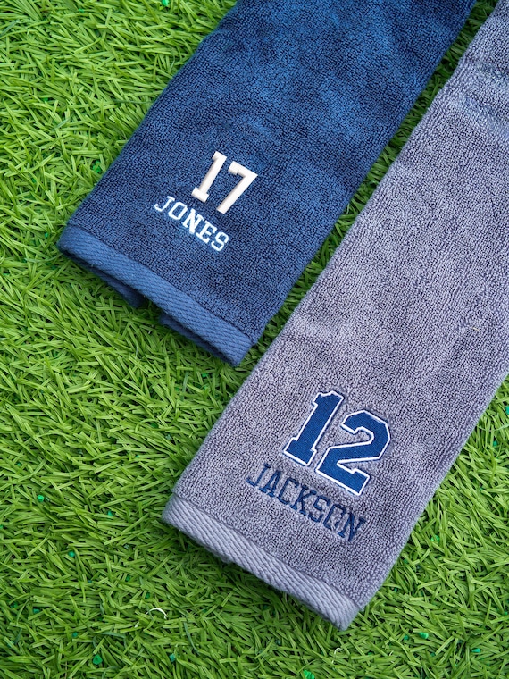 Personalized Sweat Towel, Custom Towel for Him, Embroidered Name Bath Towel, Team Player Gifts, Tennis, Basketball, Baseball 25101702