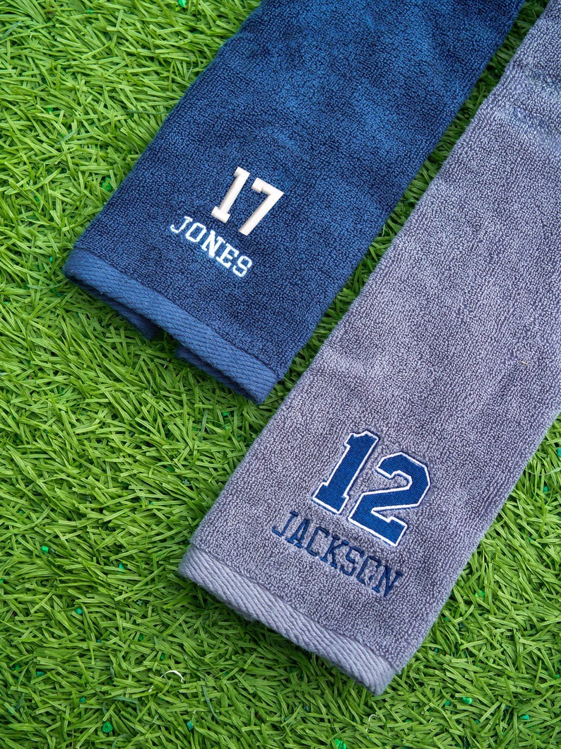 Personalized Sweat Towel, Custom Towel for Him, Embroidered Name Bath Towel, Team Player Gifts, Tennis, Basketball, Baseball 25101702 image 1
