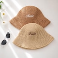 Personalized Straw Sun Hat, Bride hat,Wedding Cap,Embroidered Beach Hat,Summer Bucket Hat,Bach Party Gift, Bridesmaid Gift,Travel Hats F05