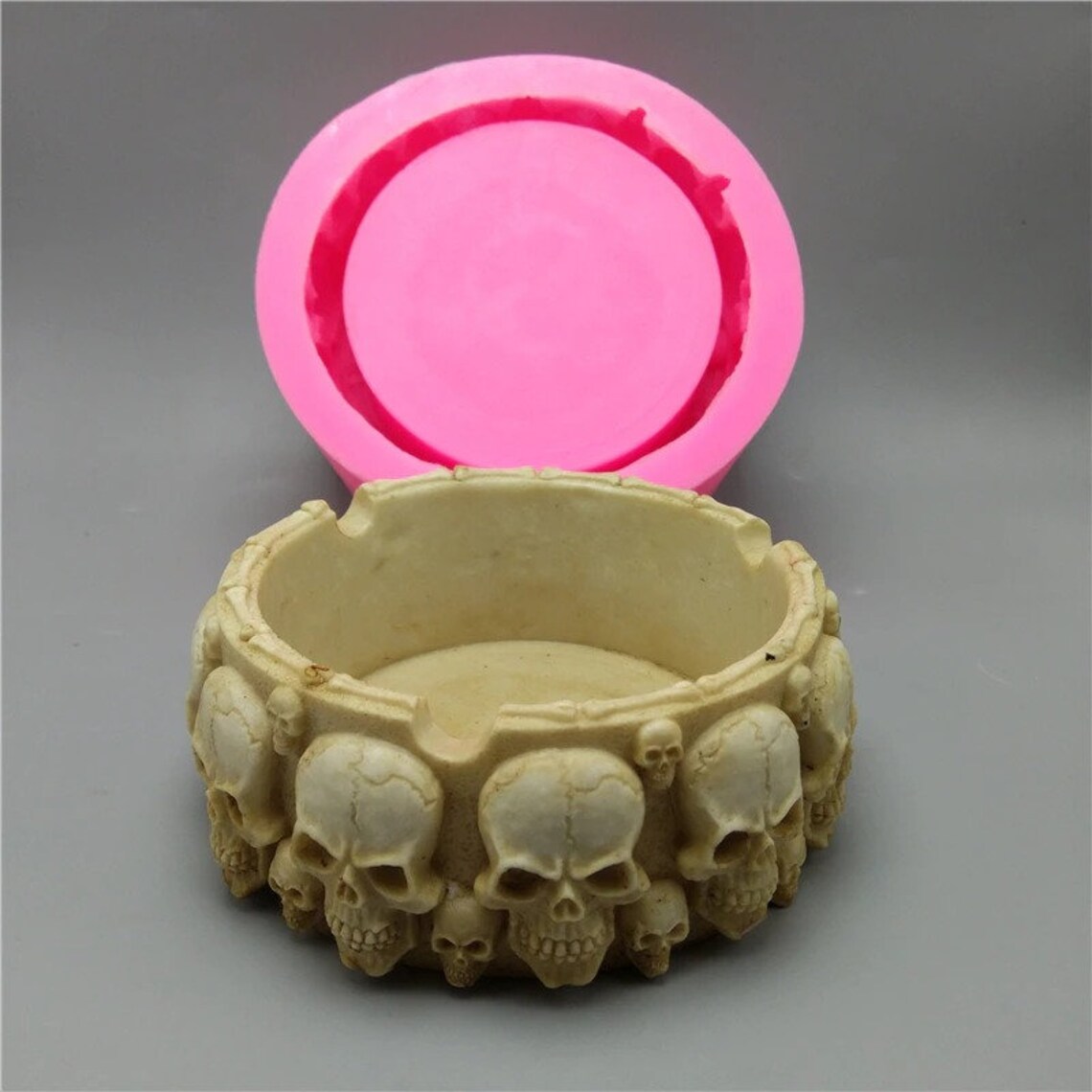 Cráneo cenicero cemento molde silicona moho yeso chocolate | Etsy