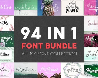 Fonts Digital, 94 IN 1 Font Collection Bundle
