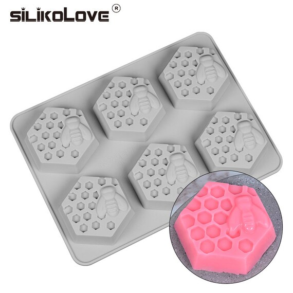 6 Cavities Rectangle Soap Silicone Cake Mold 3D DIY Handmade Soap Making Craft