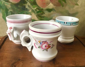 French Antique Bistro Brulot / French Vintage Bistro Coffee Cups / Vintage Paris Bistro Decor / French Country / French Cottage/ Shabby Chic