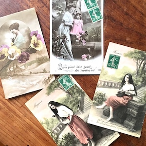 Französische Vintage Postkarte Sammlung / Französisches Vintages Papier Ephemera / Vintage Grußkarten / Sammler Postkarten / Französische romantische Dekoration